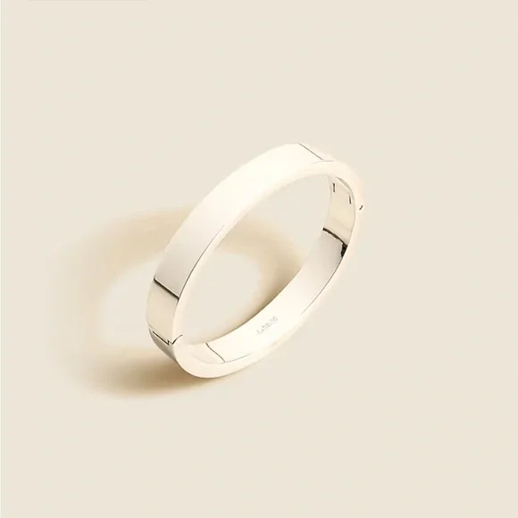 JCrew Hinged Polished Silver Bangle Bracelet NWOT - Picture 1 of 2